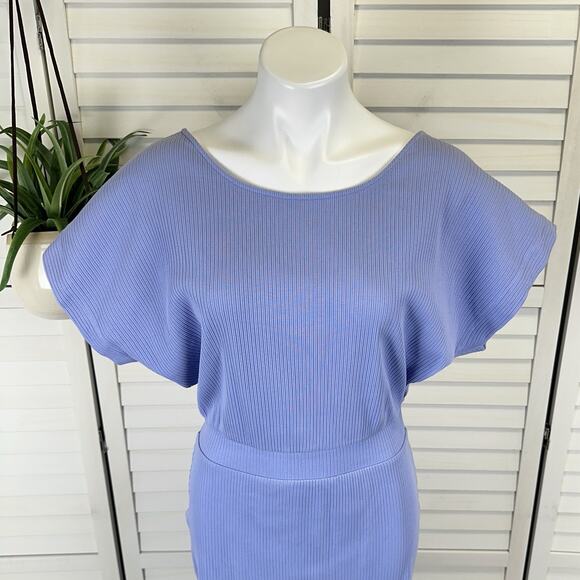 Anthropologie Daily Practice Dolman Sleeved Midi Dress Blue Ribbed Size S - Picture 3 of 11